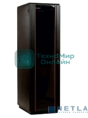 Шкаф телекоммуникационный напольный 42U (600x600) дверь стекло, черный (ШТК-М-42.6.6-1ААА-9005) (3 коробки)