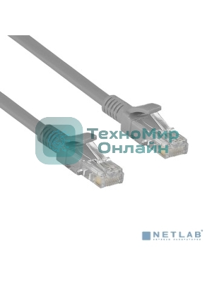 Патч-корд ExeGate UTP-RJ45-RJ45-C6-CU-1M-GY, UTP, cat.6, 1м, медь, серый