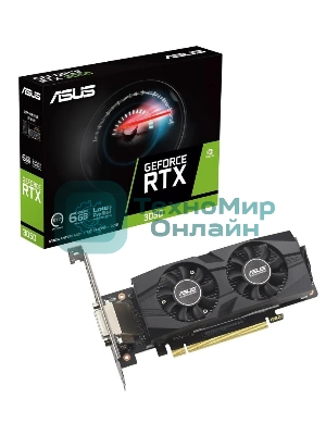 Видеокарта ASUS RTX 3050 6Gb RTX 3050-O6G-LP-BRK PCIE16 RTX 3050,DVI,HDMI,DP,6G,D6