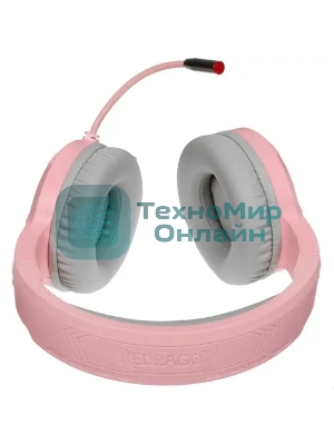 Гарнитура Redragon Mento розовый, проводная, USB / 2 x mini jack 3.5 мм, подсветка