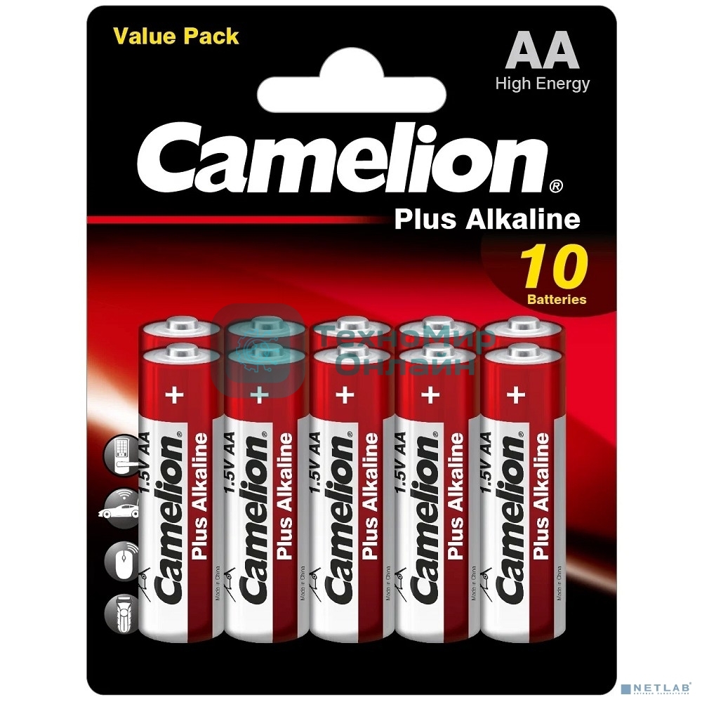 Батарейка Camelion Plus Alkaline BL10 LR6 (LR6-BP10, батарейка,1.5В) (10 шт. в уп-ке)