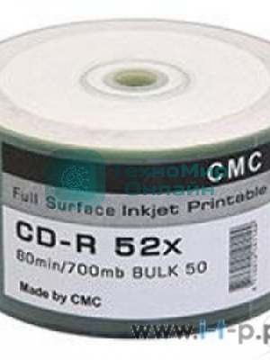 Диски CMC CD-R 80 52x Bulk/50 Full Ink Print 
