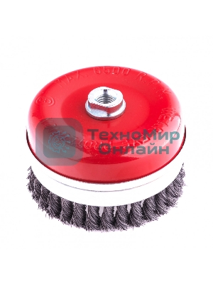 Щетка Matrix для УШМ Heavy Duty, 125 мм, М14, Чашка, крученая проволока 0,5 мм