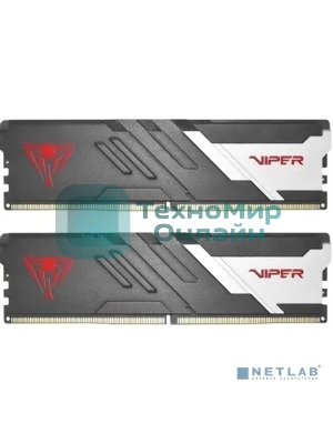 Оперативная память Patriot Viper Venom, DDR5, 64GB (2x32GB), 6400MHz, CL32, DIMM, с радиатором, черный