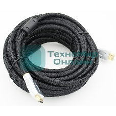 Кабель аудио-видео Behpex HDMI (m)/HDMI (m) 10м. феррит.кольца позолоченные контакты черный