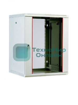 Шкаф настенный ЦМО ШРН-М-12.500 12U 600x520мм пер.дв.стекл съемные бок.пан. 50кг серый