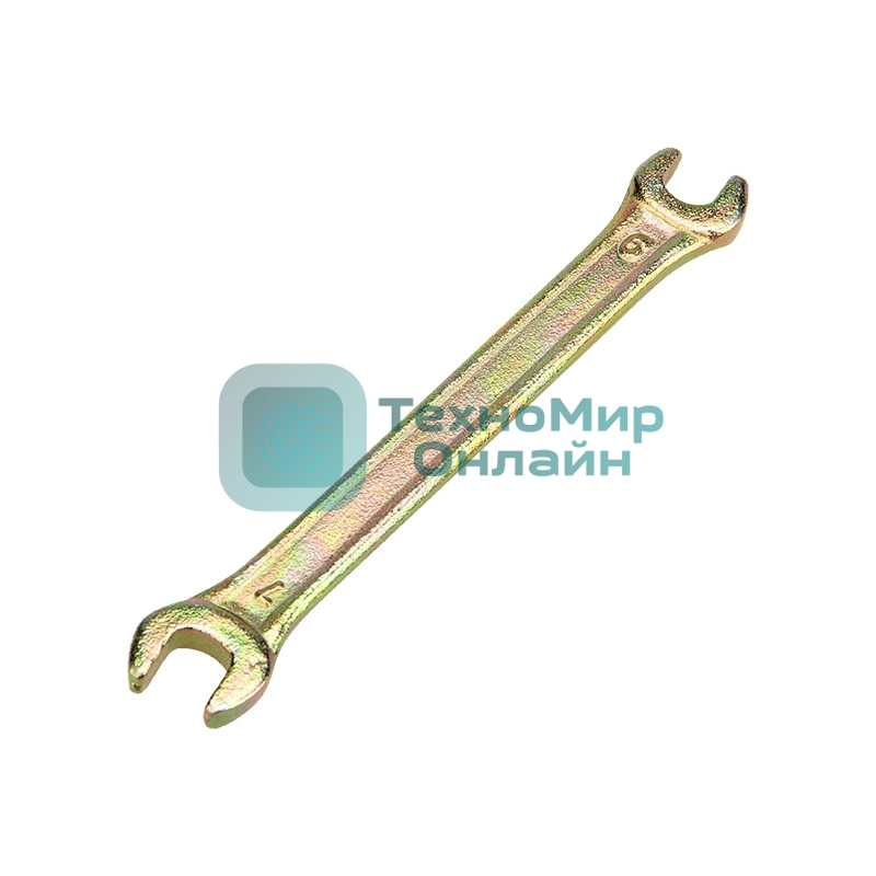 Ключ гаечный рожковый Rexant 6х7 мм, желтый цинк