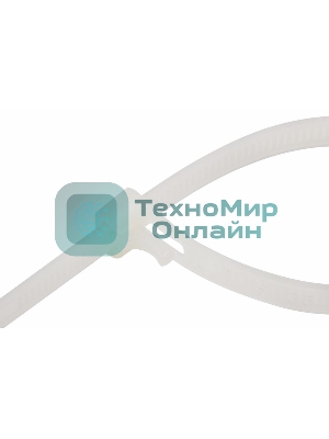 Хомут-стяжка нейлоновая многоразовая Rexant 200x7,5 мм, белая, упаковка 100 шт.