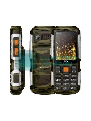Мобильный телефон BQ 2430 Tank Power зеленый/серебристый