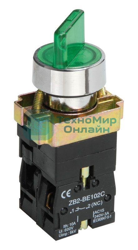 Переключатель LAY5-BK2365 на 2 полож. зел. IEK BSW90-BK-2-K06