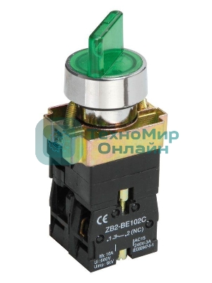 Переключатель LAY5-BK2365 на 2 полож. зел. IEK BSW90-BK-2-K06