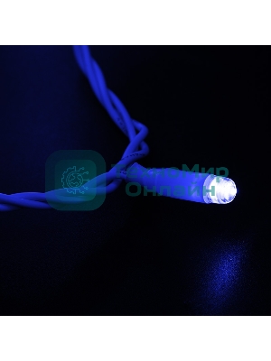 Гирлянда Neon-night Нить 10м, постоянное свечение, белый ПВХ, 230В, синий