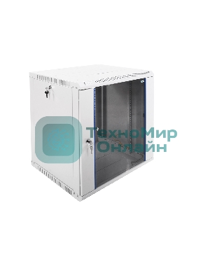 Шкаф телеком. настенный разборный 12U (600х520) дверь стекло,цвет черный (ШРН-Э-12.500-9005) (1 коробка)