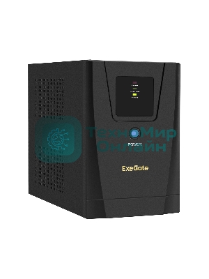 Источник бесперебойного питания ExeGate SpecialPro UNB-1200.LED.AVR.2SH.3C13 1200VA/750W, LED, AVR, 2*Schuko+3*C13, съемн.кабель, металлический корпус, черный