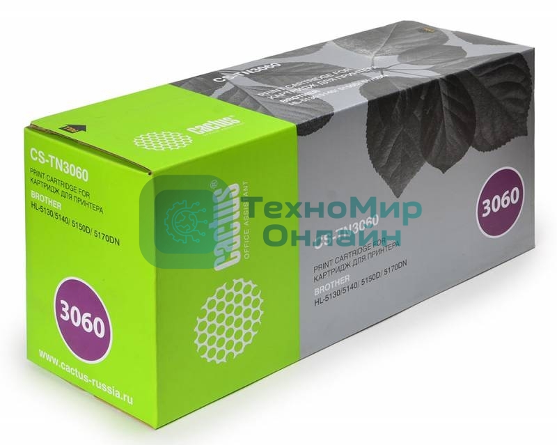 Картридж лазерный Cactus CS-TN3060 черный для Brother HL-5130/5140/5150D/5170DN (6700 стр.)
