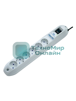 Сетевой фильтр Pilot GL 6 розеток (5 евро + 1 без заземления) 3 м Surge protector Pilot GL 6 outlets (5 euro + 1 without ground) 10A/2.2kVt, 3m