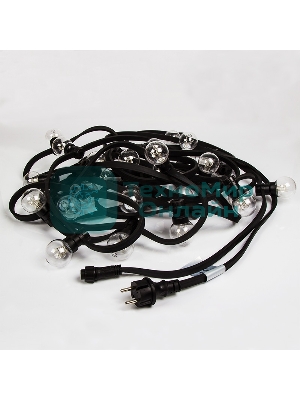 Гирлянда Neon-night LED Galaxy Bulb String 10м, черный каучук, 30 лампx6 LED красный, влагостойкая IP65