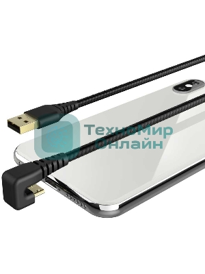 Кабель Hama 00187220 microUSB (m) угловой USB 2.0 (m) 1.5м черный