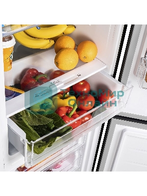 Холодильник Maunfeld MFF176SFSB черный двухкамерный 188/75л морозилка снизу, ручная разморозка