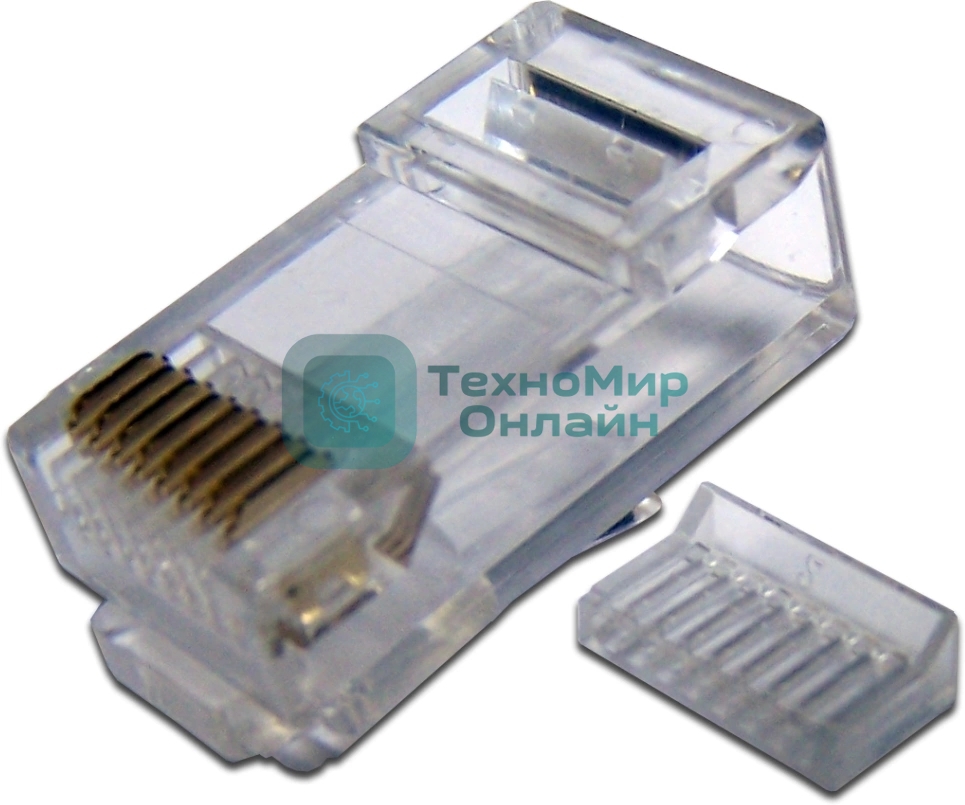 Коннектор LANMASTER (TWT-PL45-8P8C-6V) UTP Cat.6 RJ45 прозрачный (упак.: 100 шт)