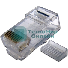 Коннектор LANMASTER (TWT-PL45-8P8C-6V) UTP Cat.6 RJ45 прозрачный (упак.: 100 шт)