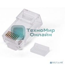 Коннектор RJ-45, Filum FL-NA-PLUG6-2 6 кат., со вставкой, 8p8c, 30 мкм, универсальный, для одножильного и многожильного кабеля, уп/100 шт