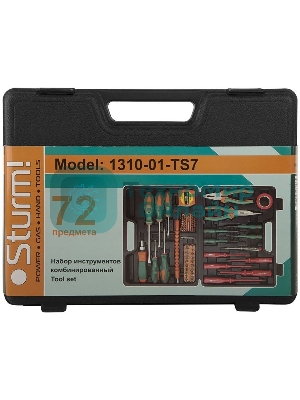 Набор инструментов Sturm 1310-01-TS7 72 ПРЕДМЕТА, ПЛАСТИКОВЫЙ КЕЙС. 1310-01-TS7