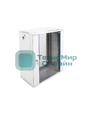 Шкаф телеком. настенный разборный 15U (600х350) дверь стекло, черный (ШРН-Э-15.350-9005)