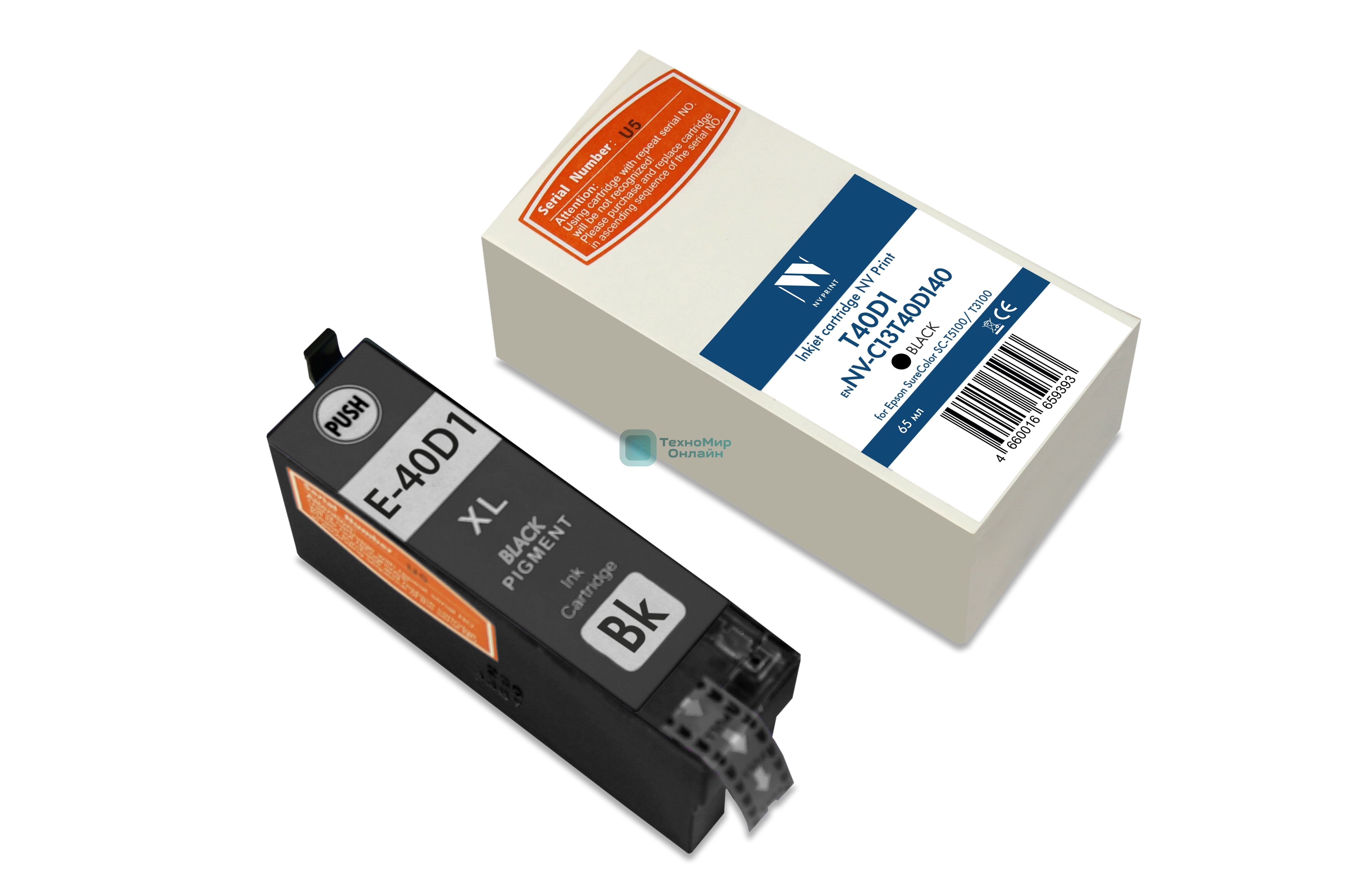 Струйный картридж NVPrint T40D1 (NV-C13T40D140) Black для Epson SureColor SC-T5100/T3100 (65 мл) совместимый