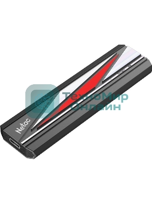 Внешний SSD Netac ZX20L, 256 Gb, USB 3.2 Gen 2x2 Type-C, R/W 2000/1800, черный