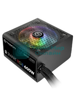 Блок питания Thermaltake Smart RGb (PS-SPR-0600NHSAWE-1), 600Вт, 80 PLUS, 120мм, черный