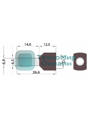 Наконечник штыревой втулочный изолированный Rexant F-14 мм 2х10 мм² (НШВи(2) 10-14/Ги2 10-14) красный