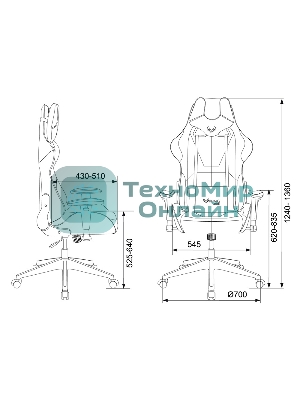 Кресло Бюрократ VIKING 5 AERO WHITE черный/белый, экокожа, 120 кг, механизм качания