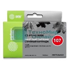 Картридж струйный Cactus CS-PFI107MBK черный матовый (130 мл) для Canon IP iPF670/iPF680/iPF685/iPF770/iPF780/iPF785