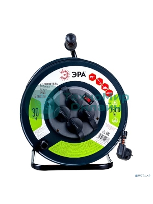 Удлинитель силовой ЭРА RMx-4es-3x1.5-30m-IP44 на м. катушке c/з 4 гн 30м ПВС 3х1.5 (1/33)