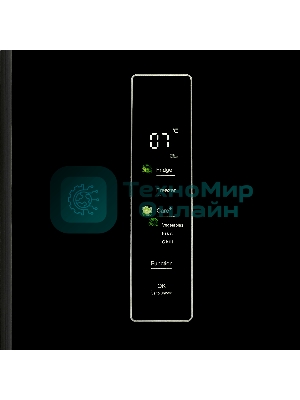 Холодильник Maunfeld MFF183NFBE черный трехкамерный инвертор 270/135л морозилка снизу, Total NoFrost, Side by Side