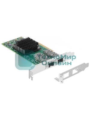 Сетевая карта ConnectX-4 Lx EN network interface card, 25GbE dual-port SFP28, PCIe3.0 x8, tall bracket, SR-IOV, TCP/UDP, MPLS, VxLAN, NVGRE, GENEVE, iSER, NFS RDMA, SMB Direct, ROHS R6