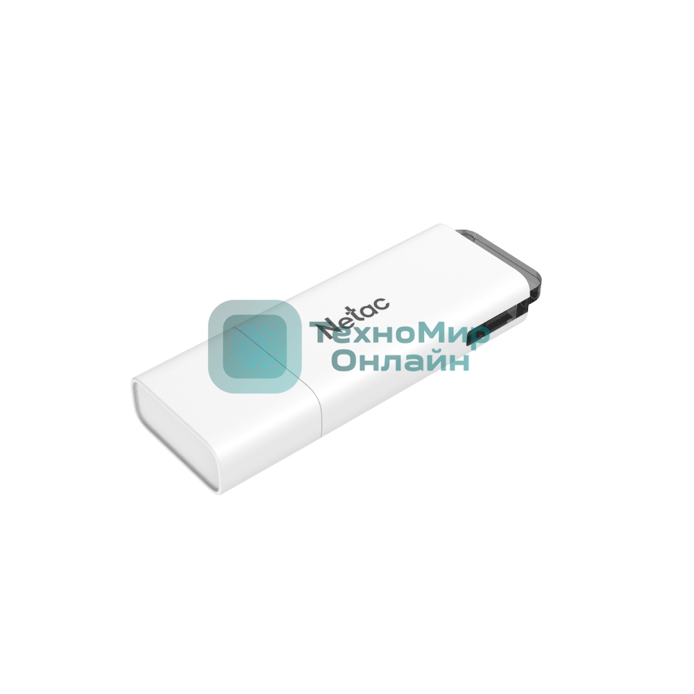 Флешка USB Netac U185 (NT03U185N-064G-20WH), 64Gb, USB 2.0, R/W 25/10, белый/серый