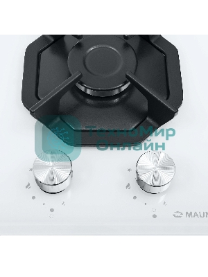 Газовая варочная панель Maunfeld EGHG.32.2CW/G, 2 конфорки, закаленное стекло, белый