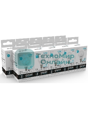 Лампа светодиодная Gauss Elementary 12Вт цок.: E14 шар 220B 4100K св. свеч. белый ней. (упак.: 10 шт)