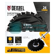 Диск для триммера Denzel c долотообразной формой зуба, 230 х 25,4 мм, 26 зубов