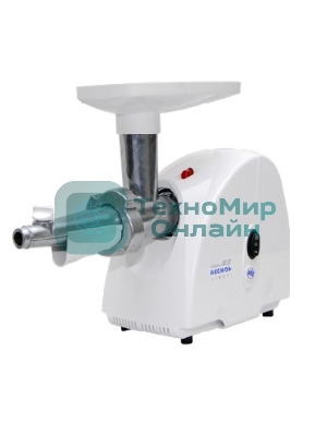 Мясорубка электрическая Аксион М31.04 белый, 1500 Вт, 1.7 кг/мин, реверс, защита от перегрузки, насадки - 4