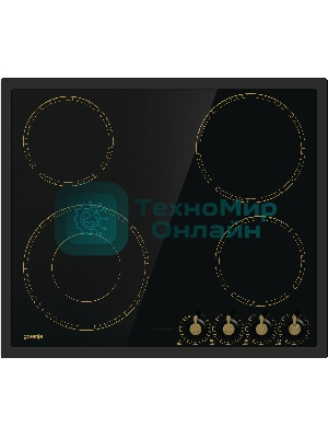 Варочная поверхность Gorenje EC642CLB, конфорок: 4 шт., стеклокерамика, независимая, черный