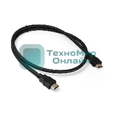 Кабель HDMI Exegate EX287729RUS EX-CC-HDMI2-1.0 (19M/19M, v2.0, 1м, 4K UHD, Ethernet, позолоченные контакты)