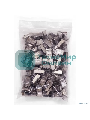 Коннектор RJ-45 Filum FL-NA-PLUG5E-6 5E кат., 8p8c, экран, 30 мкм, универсальный, для одножильного и многожильного кабеля, уп/100 шт