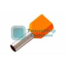 Наконечник штыревой втулочный изолированный Rexant F-12 мм 2х4 мм² (НШВи(2) 4.0-12/НГи2 4,0-12) оранжевый