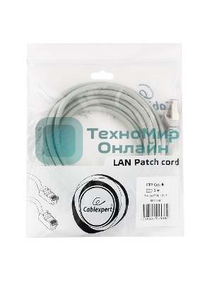 Патч-корд FTP Cablexpert cat.6, 3м, литой, многожильный, серый