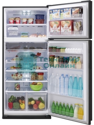 Холодильник Sharp SJ-XP59PGSL серебристый двухкамерный 430/148л морозилка сверху, No Frost