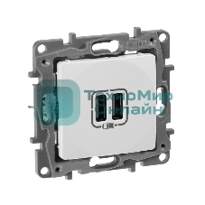 Зарядное устройство с двумя USB-разьемами 240В/5В 2400мА, Etika, белый Зарядное устройство с двумя USB-разьемами 240В/5В 2400мА, Etika, белый