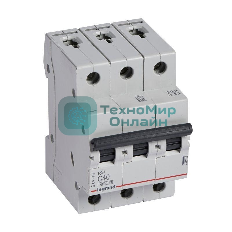 Выключатель автоматический модульный 3п C 40А 4.5кА RX3 Leg 419712